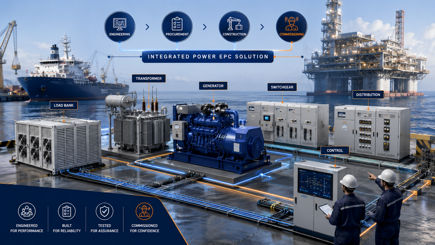 Integrated marine and offshore power EPC package illustration
